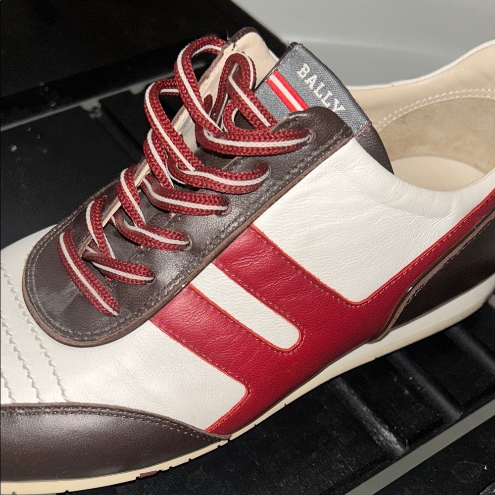 Bally women’s Burgundy and White Sneakers